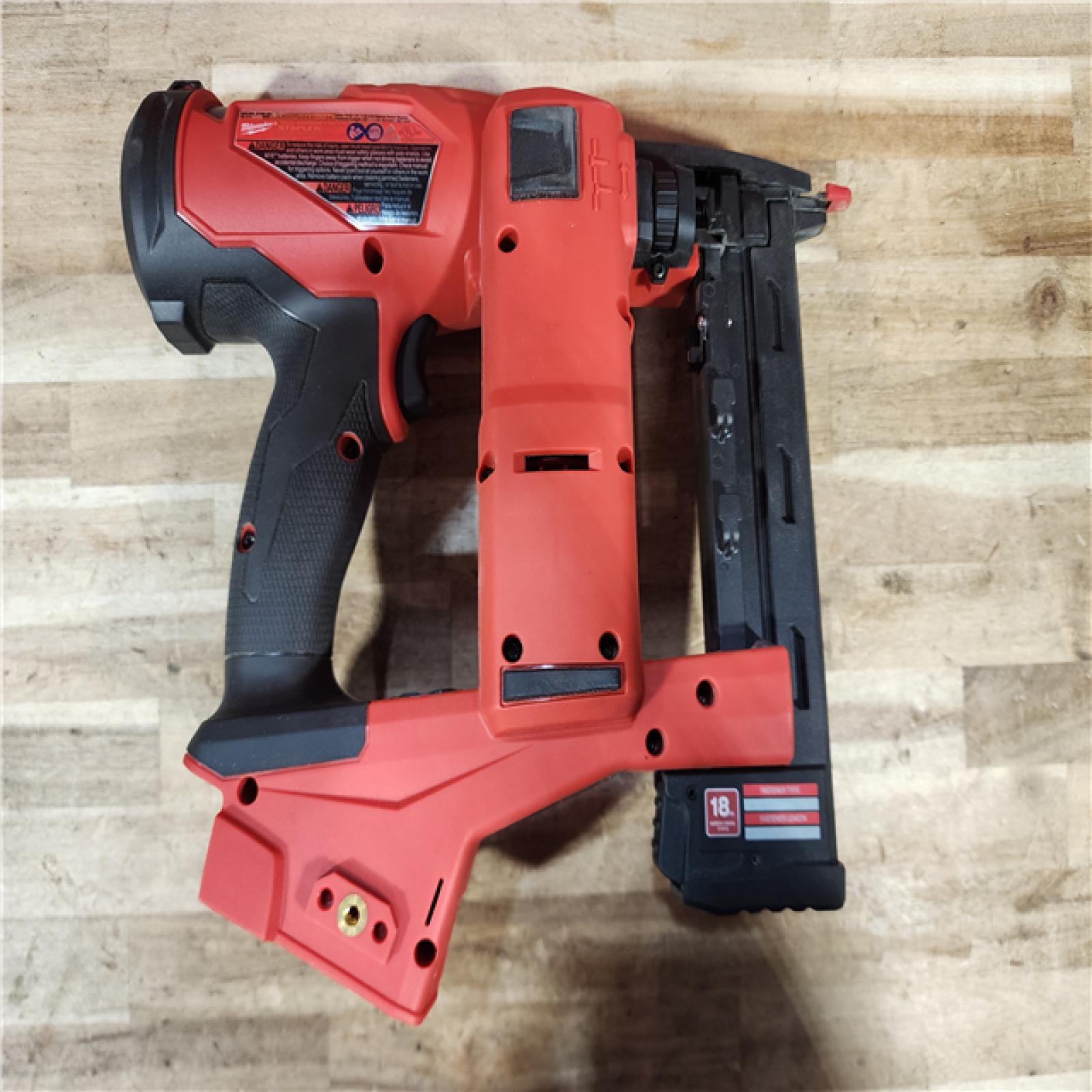 HOUSTON LOCATION - AS-IS (APPEARS LIKE NEW) Milwaukee FUEL 18-Volt Lithium-Ion Brushless Cordless 18-Gauge 1/4 in. Narrow Crown Stapler (Tool-Only)