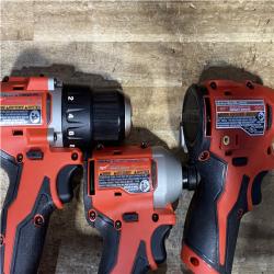 Houston Location AS-IS Milwaukee Drill Driver and Impact Drivers QTY/2 and Batteries QTY/2 with Charger