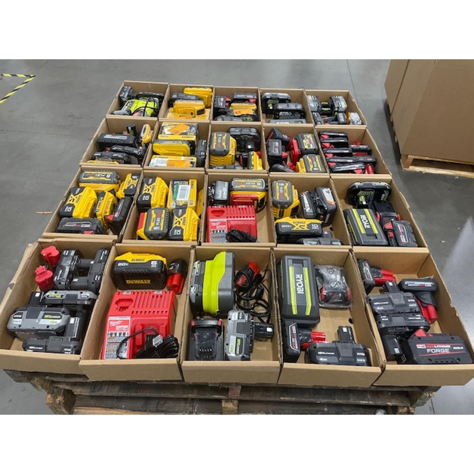 DALLAS LOCATION - AS-IS BATTERY AND CHARGERS PALLET