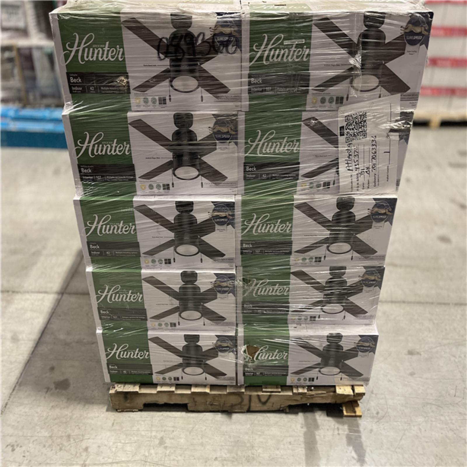 DALLAS LOCATION -Hunter 42 inch Indoor Ceiling Fan with LED Light PALLET (30 UNITS)
