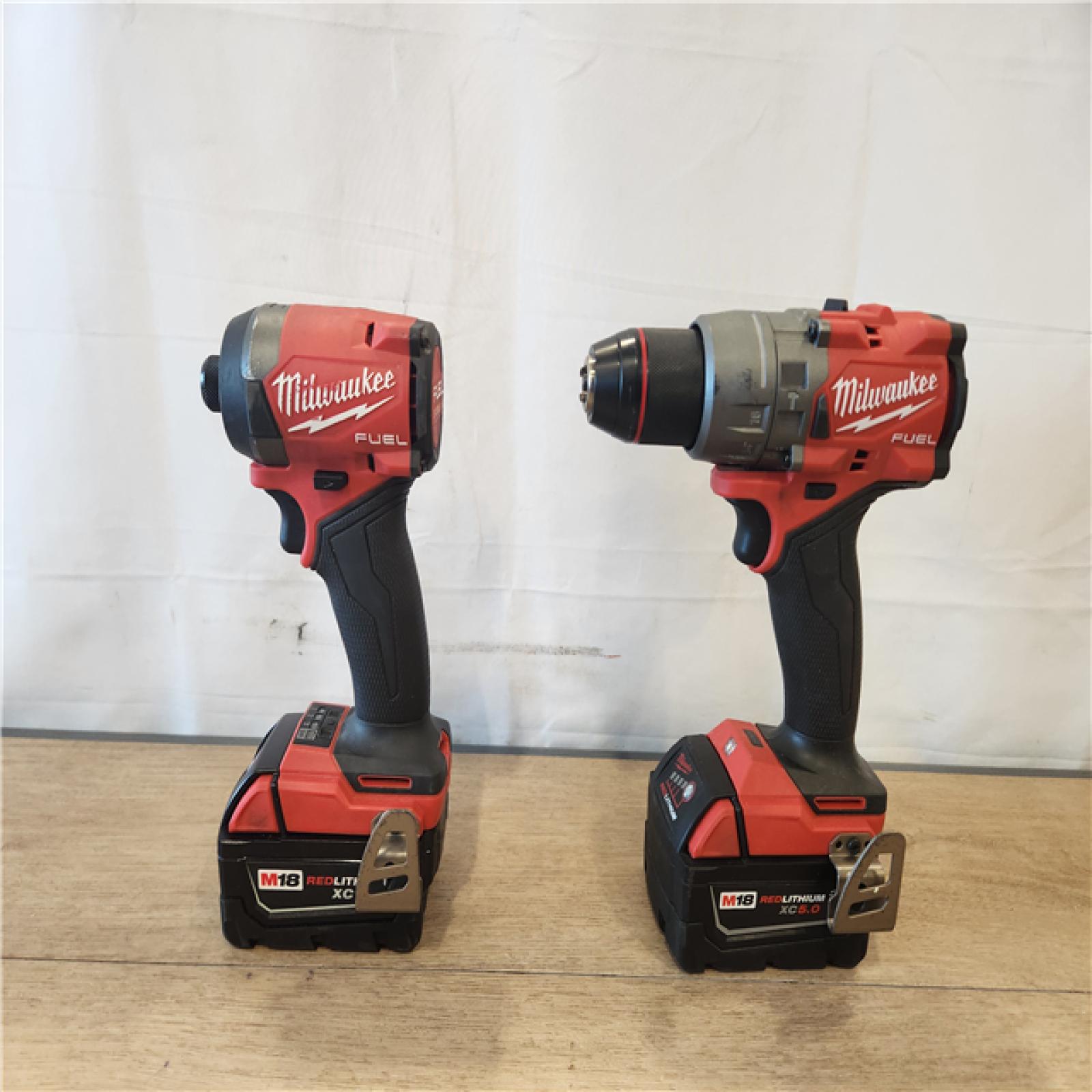 AS-IS- Milwaukee FUEL 18V Lithium-Ion Brushless Cordless Hammer Drill and Impact Driver Combo Kit