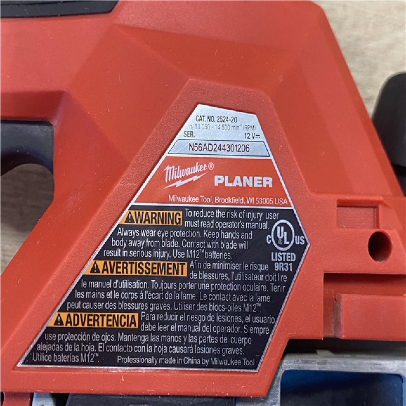 AS-IS M12 12V Lithium-Ion Brushless Cordless 2 in. Planer (Tool-Only)