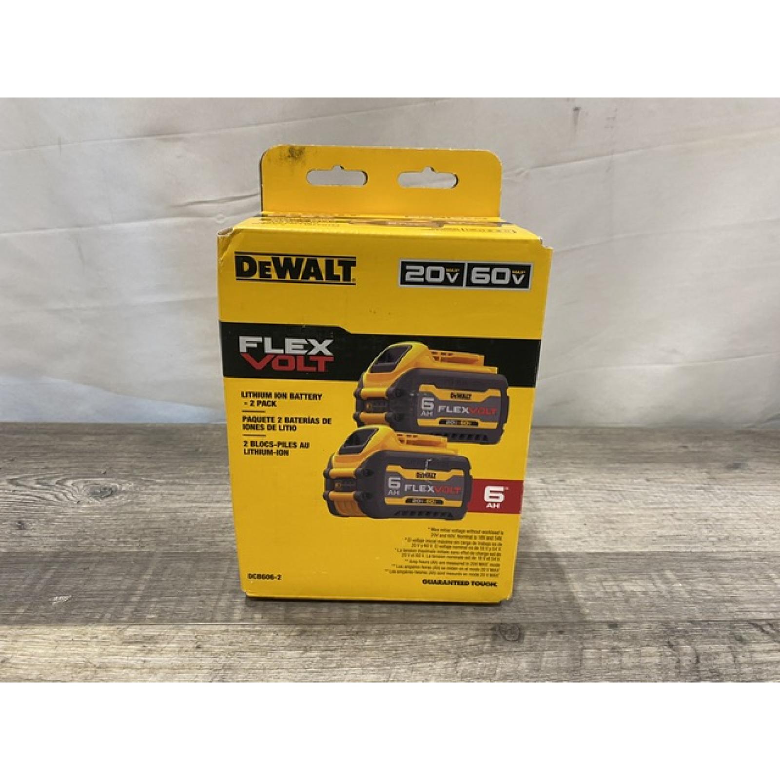 NEW - DEWALT FLEXVOLT 20V/60V MAX Lithium-Ion 6.0Ah Battery Pack (2 Pack)