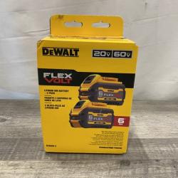NEW - DEWALT FLEXVOLT 20V/60V MAX Lithium-Ion 6.0Ah Battery Pack (2 Pack)