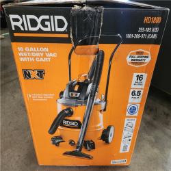 Phoenix LIKE NEW RIDGID 16 Gal. 6.5 Peak HP NXT Shop Vacuum Wet Dry Vac with Cart  Fine Dust Filter  Hose and Accessory Attachments HD1800