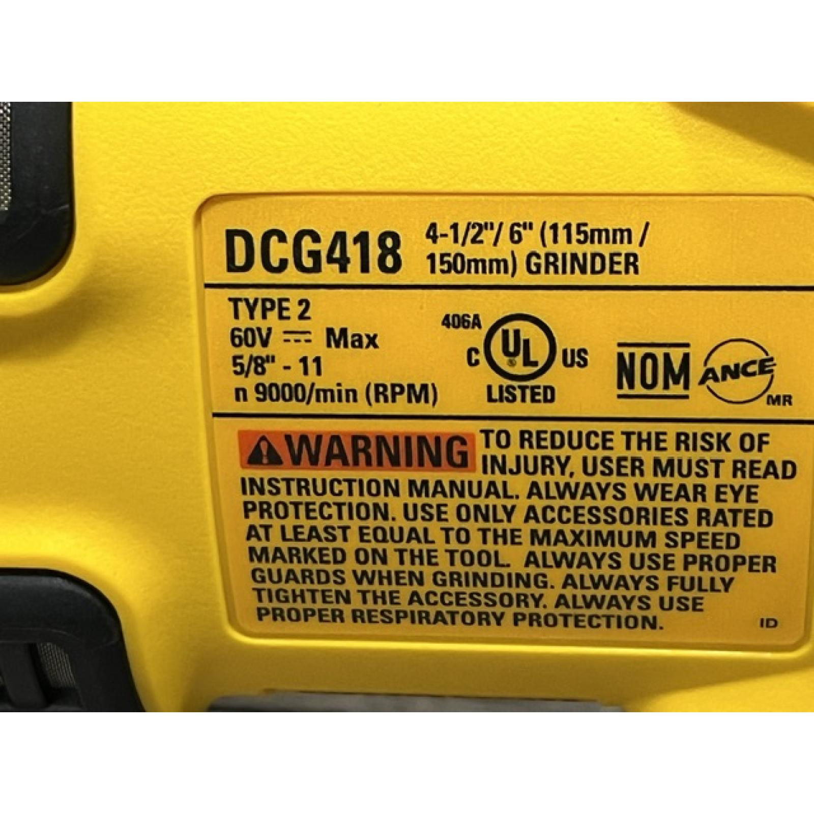 AS-IS DEWALT FLEXVOLT 60V MAX Cordless Brushless 4.5 in. to 6 in. Small Angle Grinder with Kickback Brake (Tool Only)