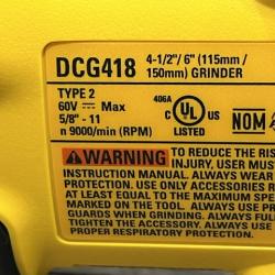 AS-IS DEWALT FLEXVOLT 60V MAX Cordless Brushless 4.5 in. to 6 in. Small Angle Grinder with Kickback Brake (Tool Only)