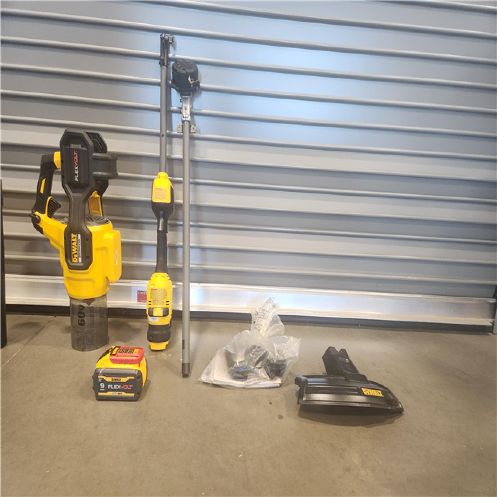 AS-IS- FLEXVOLT 60V MAX Cordless Battery Powered String Trimmer & Blower Combo Kit with (1) FLEXVOLT 3 Ah Battery & Charger