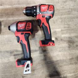 HOUSTON LOCATION - AS-IS Milwaukee 18V Cordless Brushed 2-Tool Drill/Driver and Impact Driver Kit