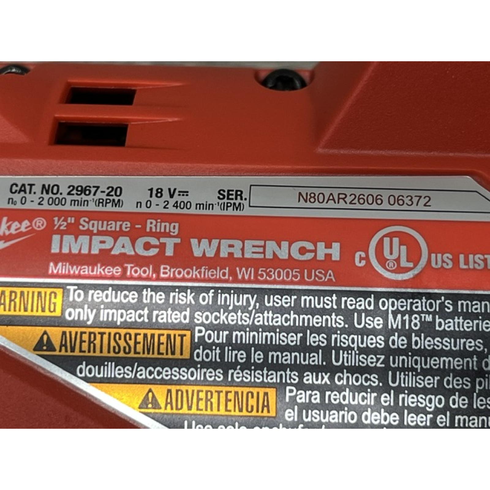 AS-IS Milwaukee FUEL 18V Lithium-Ion Brushless Cordless 1/2 in. Impact Wrench with Friction Ring (Tool-Only)