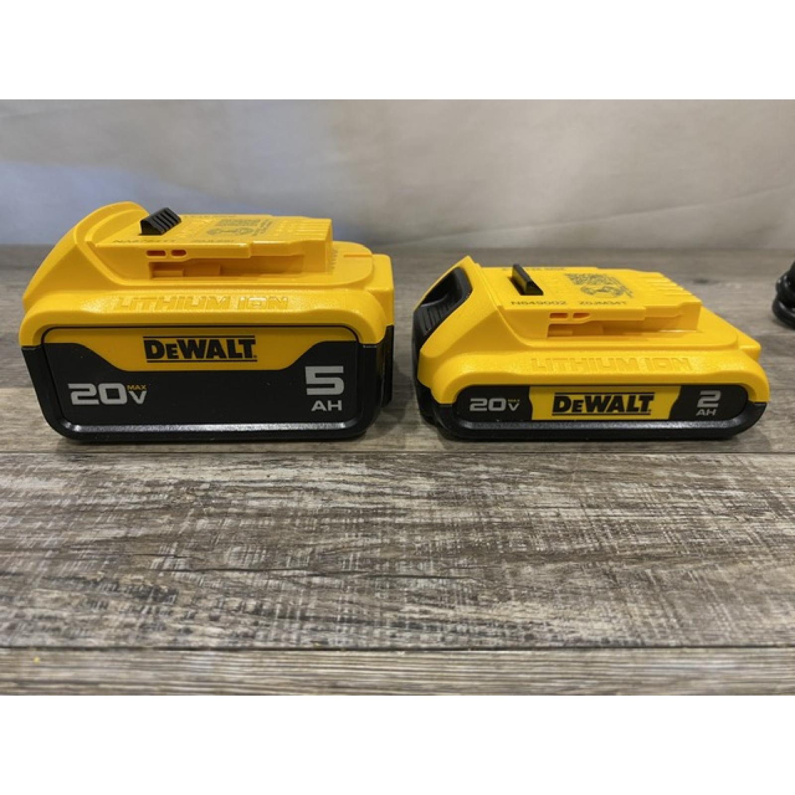 AS-IS DEWALT 20V MAX Lithium-Ion Battery Kit with 5.0Ah and 2.0Ah Battery and Charger
