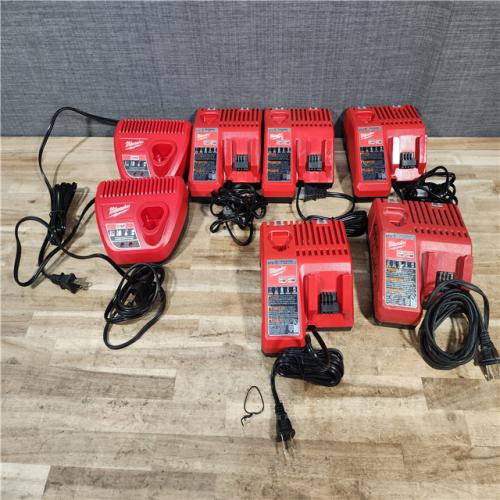 HOUSTON LOCATION - AS - IS MILWAUKEE BATTERY CHARGER PACK QTY - 7