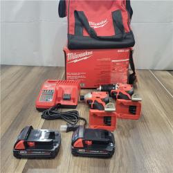 AS-IS Milwaukee M18 18V Lithium-Ion Brushless Cordless Compact Drill/Impact Combo Kit (2-Tool) W/(2) 2.0 Ah Batteries, Charger & Bag