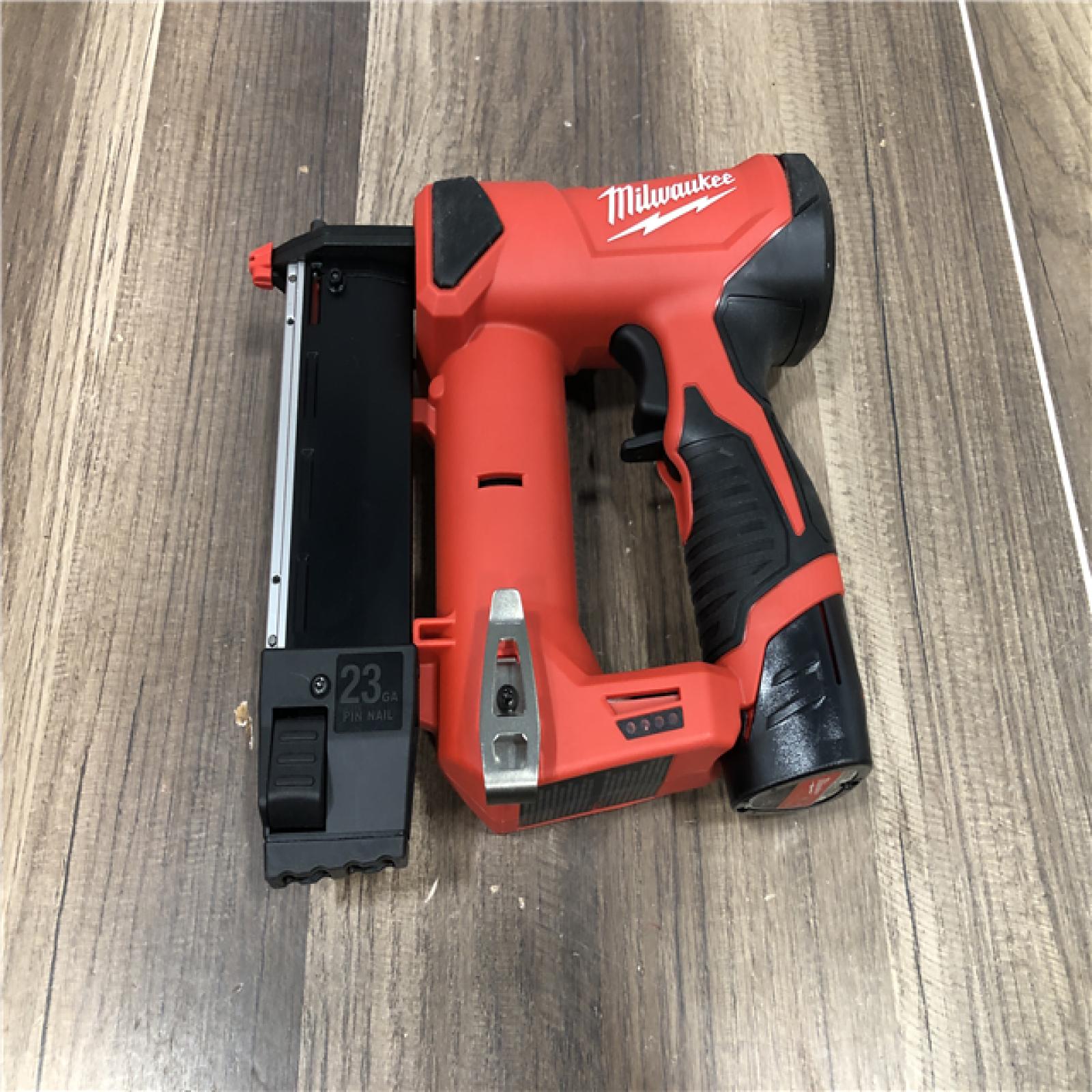 AS-IS Milwaukee 12-Volt 23-Gauge Lithium-Ion Cordless Pin Nailer Kit