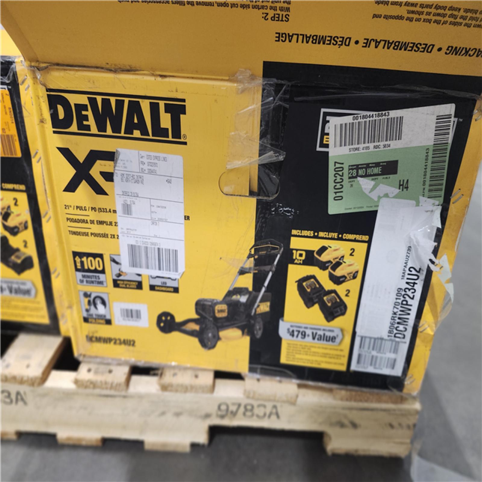 Dallas Location - As-Is DEWALT 2x20V MAX 21 in.Lawn Mower Kit with (2) 10 Ah Batteries and Chargers
