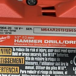 AS-IS Milwaukee FUEL 18V Lithium-Ion Brushless Cordless 1/2 in. Hammer Drill/Driver (Tool-Only)