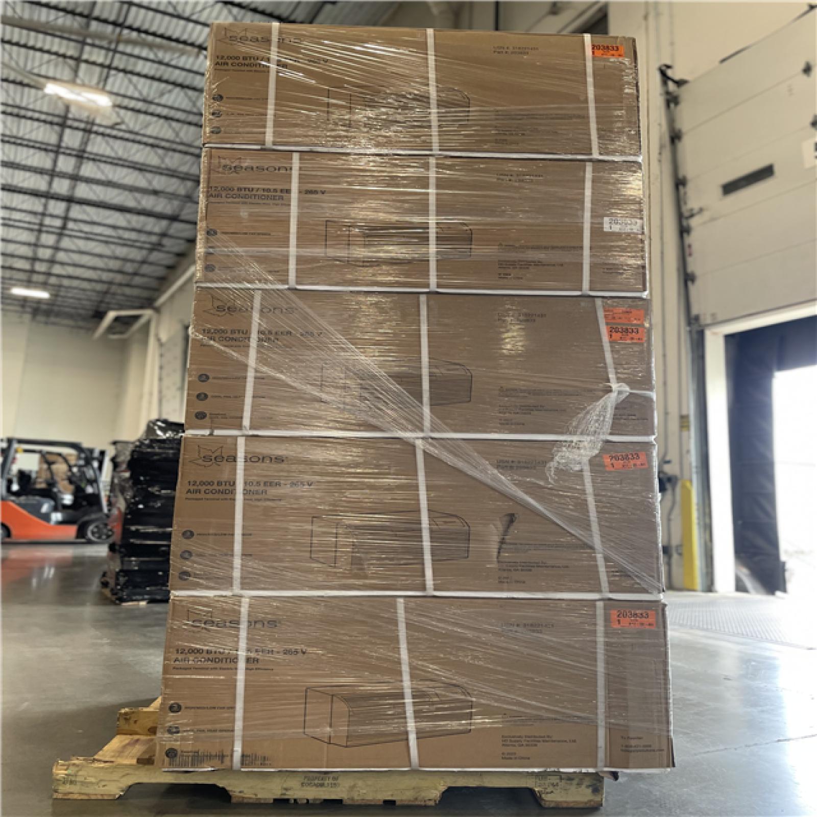 DALLAS LOCATION - AS-IS SEASONS 12 000 BTU 265V AIR CONDITIONER PALLET-(10 UNITS)