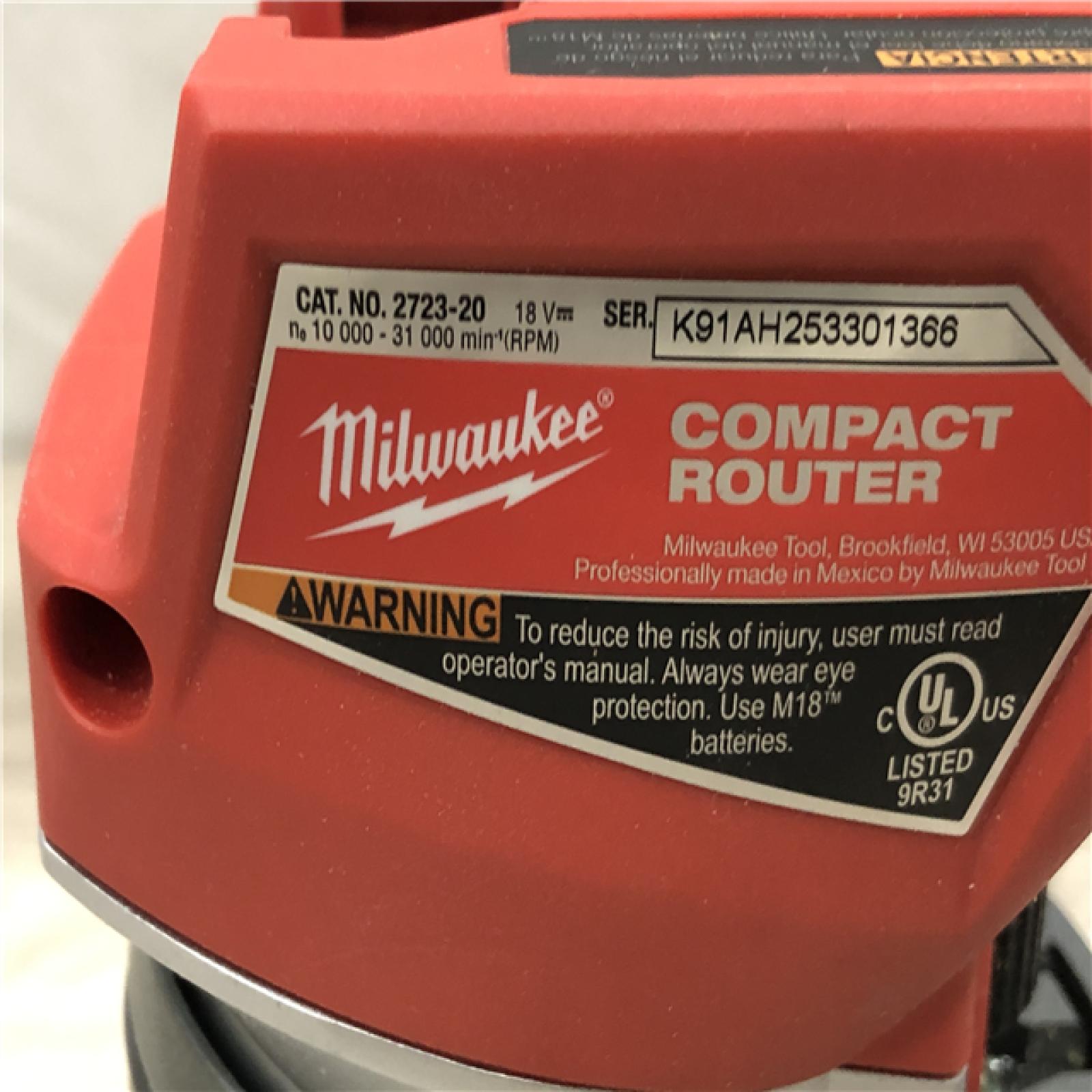 AS-IS Milwaukee FUEL 18V Lithium-Ion Cordless Compact Router (Tool-Only)