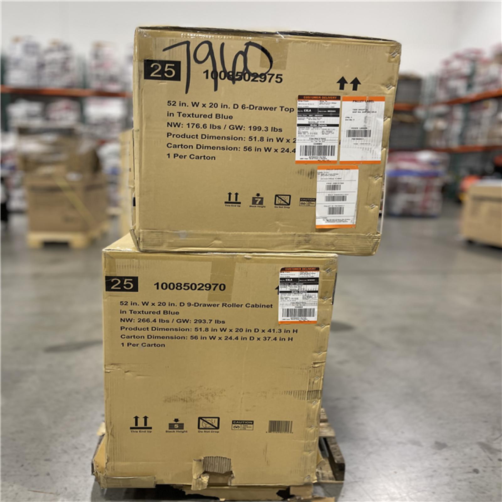 DALLAS LOCATION- AS-IS Husky Heavy-Duty 52 in. W x 20 in. D 9-Drawer Matte Blue Rolling Tool Cabinet