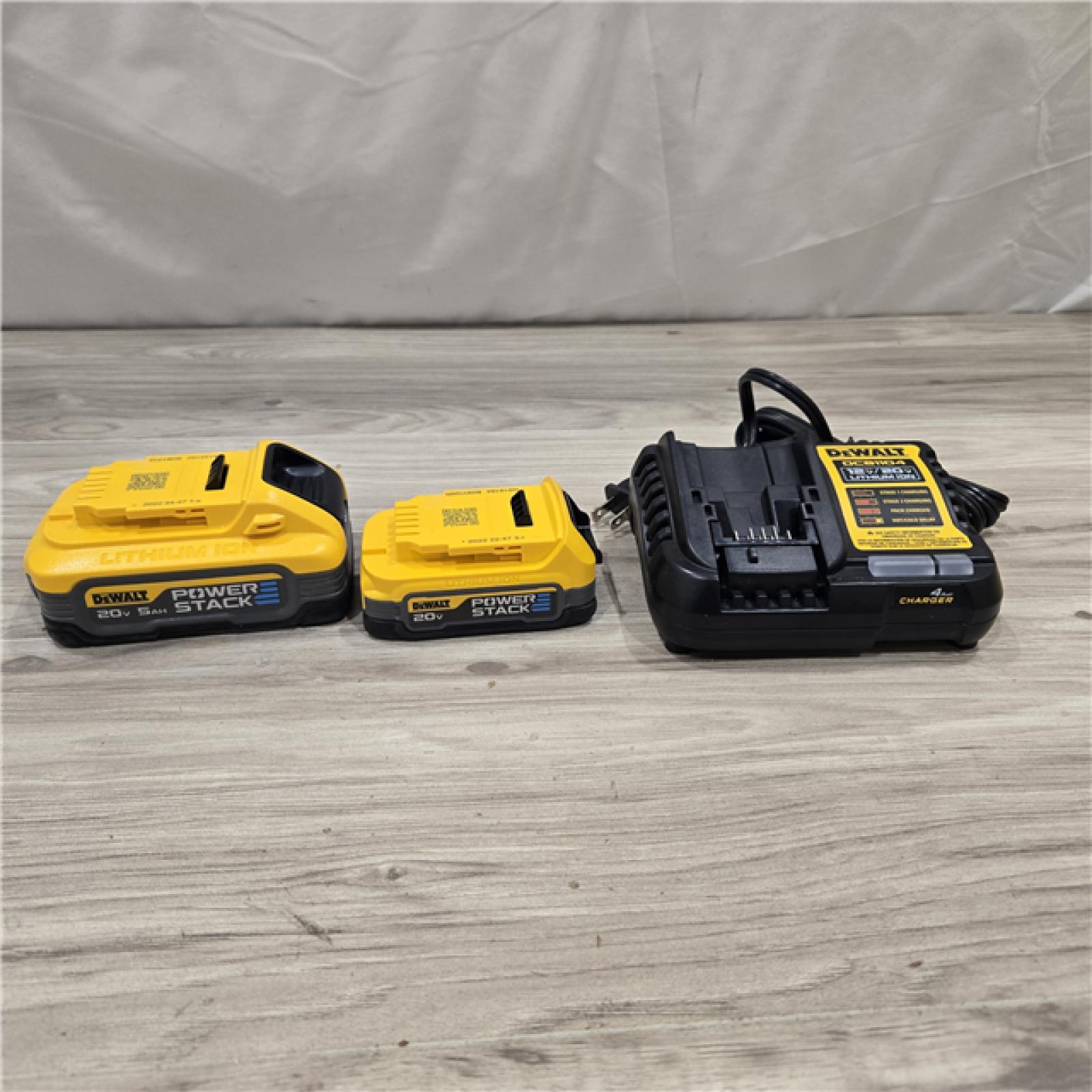 AS-IS Dewalt DCBP315-2C 20V MAX POWERSTACK Lithium-Ion Batteries and Charger Starter Kit