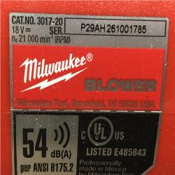 AS-IS Milwaukee FUEL 120 MPH 500 CFM 18V Lithium-Ion Brushless Cordless Handheld Blower (Tool-Only)