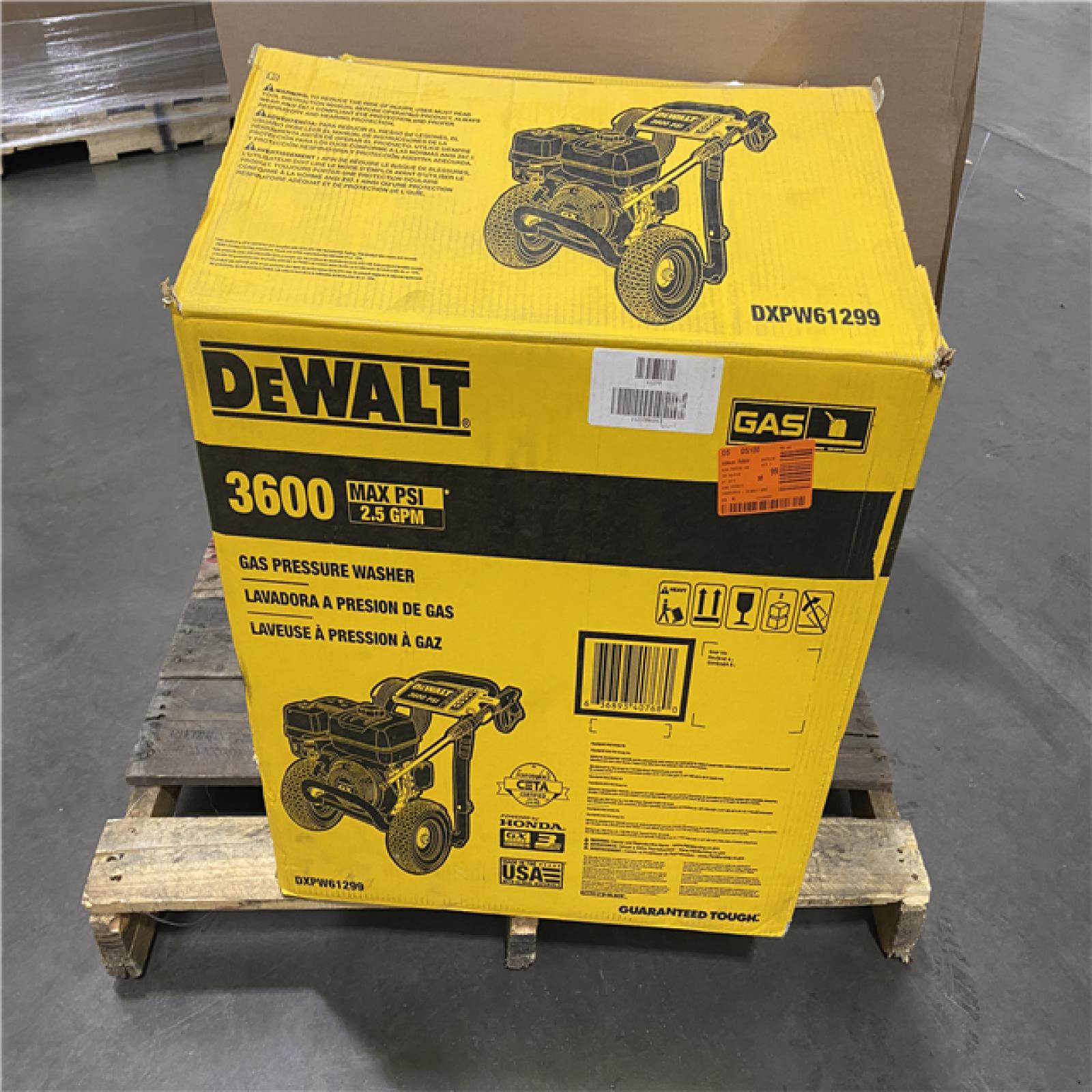 Dallas Location - As-Is DEWALT 3600 PSI 2.5 GPM Gas Pressure Washer