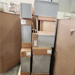 Phoenix AS-IS Hampton Bay Shaker Assembled Kitchen Cabinet in Dove Gray Pallet (7-Cabinets)