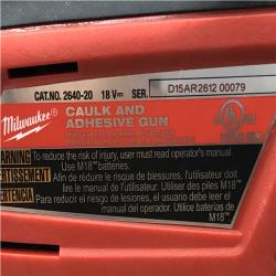AS-IS M18 18V Lithium-Ion Cordless 20 Oz. Caulk and Adhesive Gun Kit Aluminum Sausage W/(1) 1.5Ah Battery  Charger