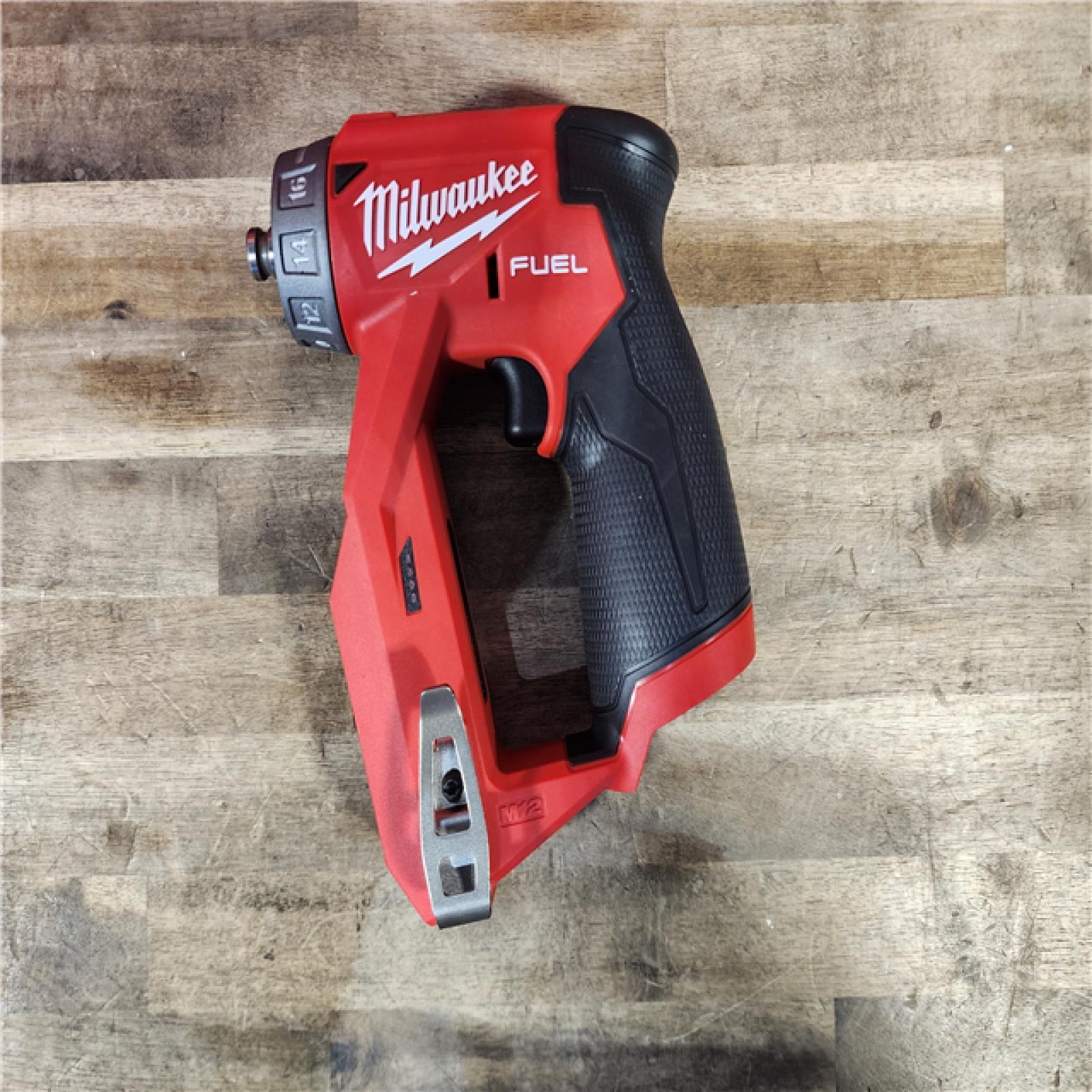 HOUSTON LOCATION - AS-IS Milwaukee M12 FUEL 12V Lithium-Ion Brushless Cordless 4-in-1 Installation 3/8 in. Drill Driver Kit with 4-Tool Heads