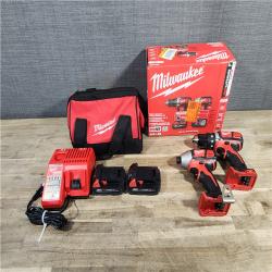 HOUSTON LOCATION - AS-IS Milwaukee 18V Cordless Brushed 2-Tool Drill/Driver and Impact Driver Kit