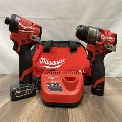 AS-IS Milwaukee FUEL 12-Volt Lithium-Ion Brushless Cordless Hammer Drill and Impact Driver Combo Kit