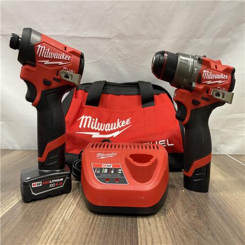 AS-IS Milwaukee FUEL 12-Volt Lithium-Ion Brushless Cordless Hammer Drill and Impact Driver Combo Kit