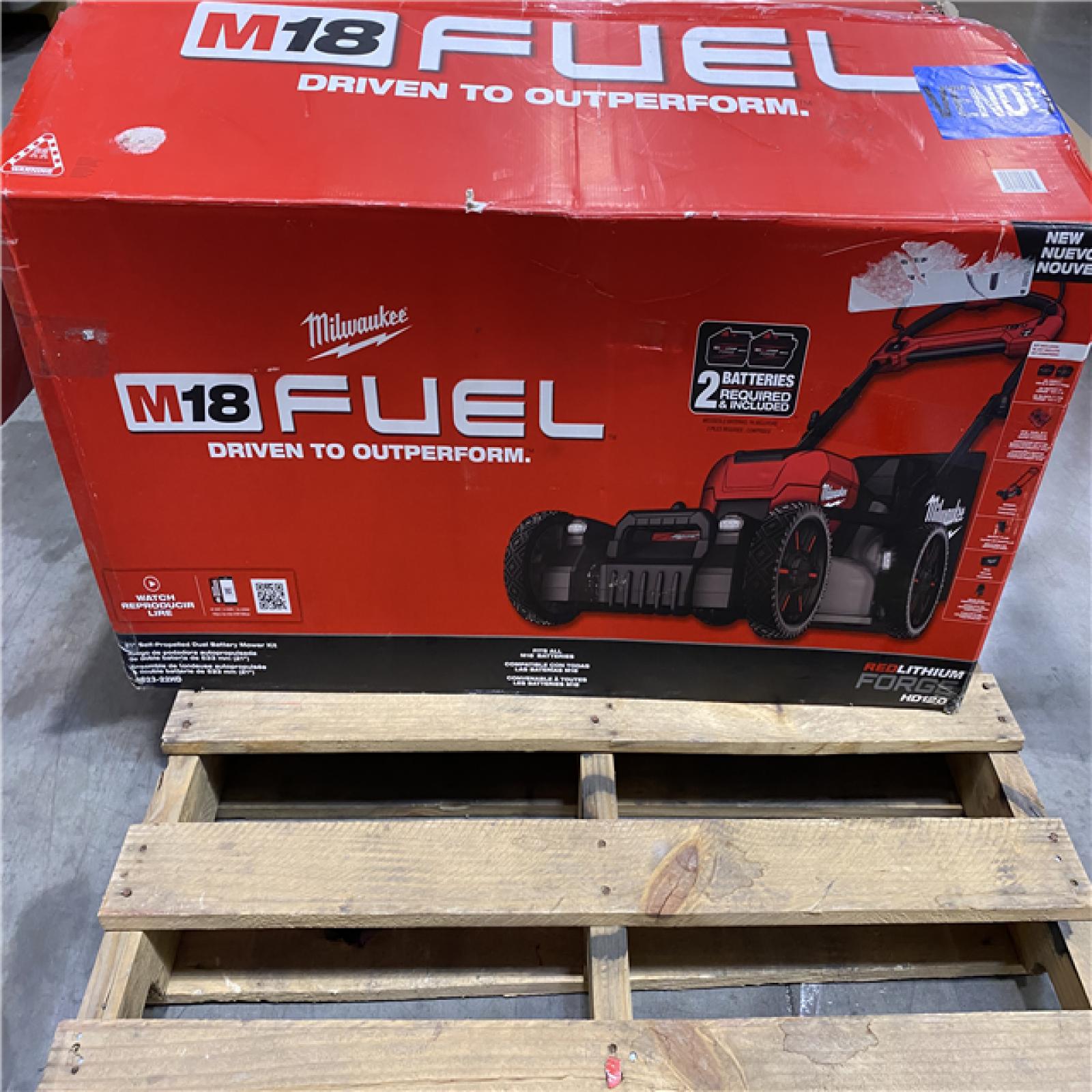 As-Is- Milwaukee 18 FUEL 21 Self-Propelled Dual Battery Mower Kit