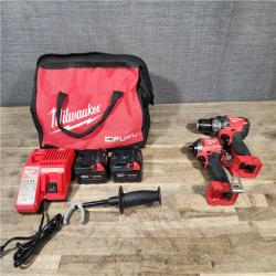 HOUSTON LOCATION - AS-IS MILWAUKEE 2 TOOL COMBO KIT W/ (2) BATTERY & CHARGER