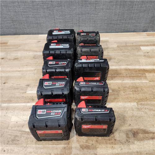 HOUSTON LOCATION - AS-IS MILWAUKEE BATTERY PACK QTY - 10