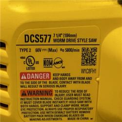 AS-IS DEWALT FLEXVOLT 60V MAX Cordless Brushless 7-1/4 in. Wormdrive Style Circular Saw (Tool Only)