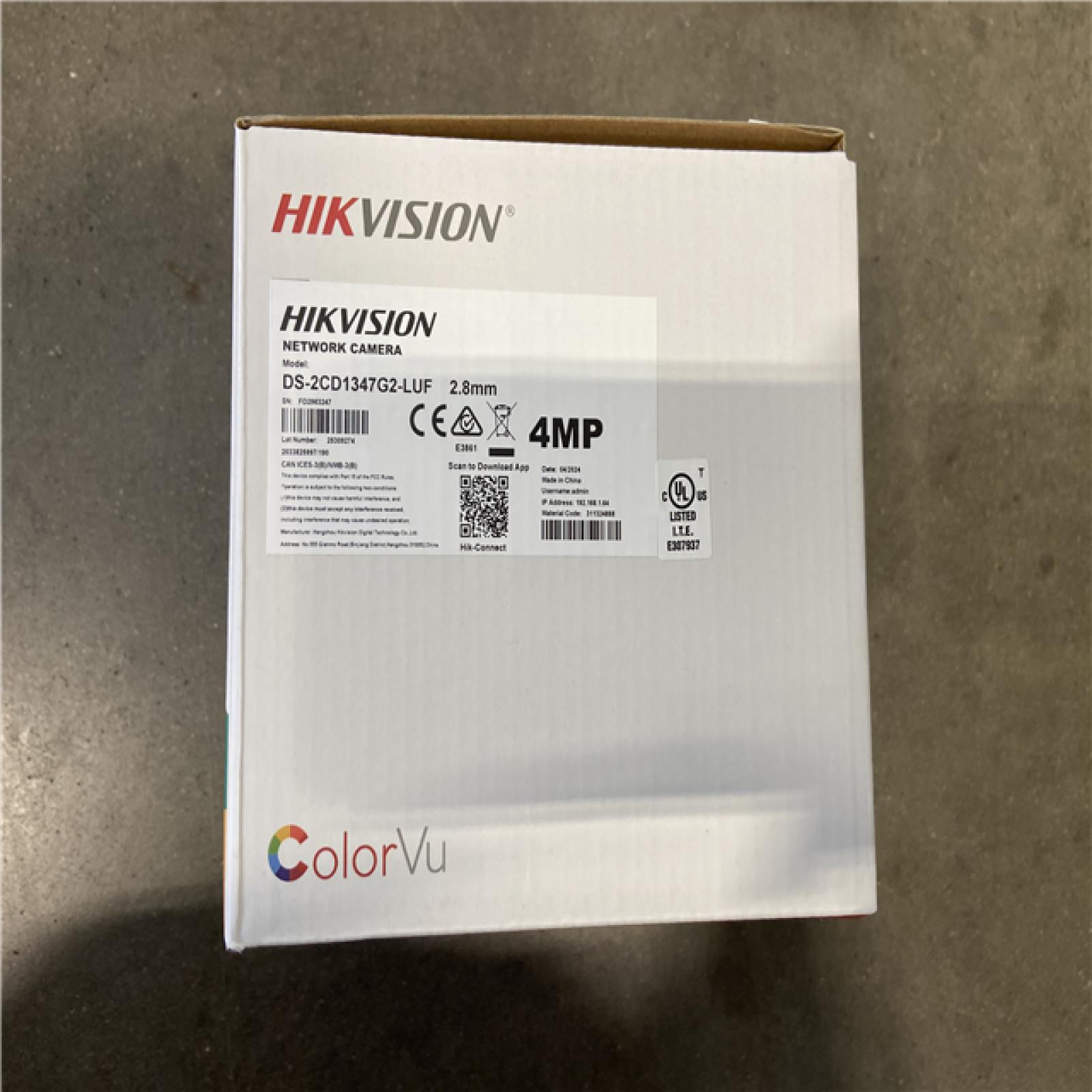 NEW! - Hikvision ColorVu DS-2CD1347G2-LUF 4MP Outdoor Network Dome Camera