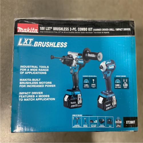 NEW! - Makita 18V LXT Lithium-Ion Brushless Cordless Combo Kit 5.0 Ah (2-Piece)