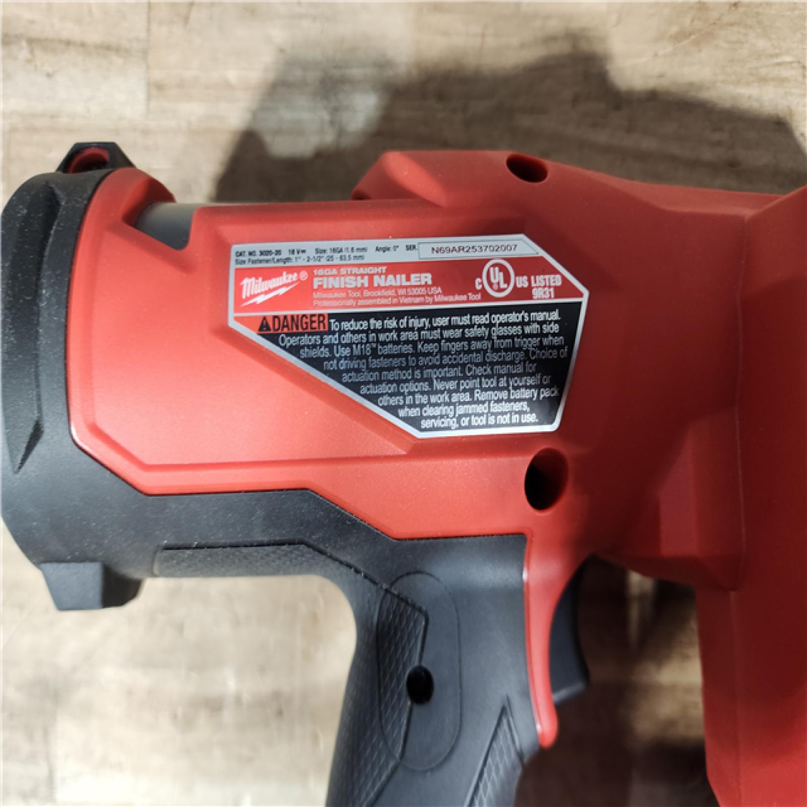 HOUSTON LOCATION - AS - IS Milwaukee FUEL 18-Volt Lithium-Ion Brushless Cordless Gen ll 16-Gauge Straight Finish Nailer (Tool Only)