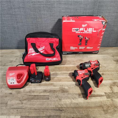 HOUSTON LOCATION - AS-IS Milwaukee 3497-22 12V Brushless Hammer Drill and Impact Driver Combo Kit