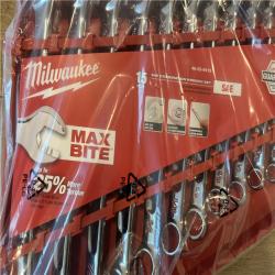 NEW! Milwaukee Combination SAE Wrench Mechanics Tool Set (15-Piece)