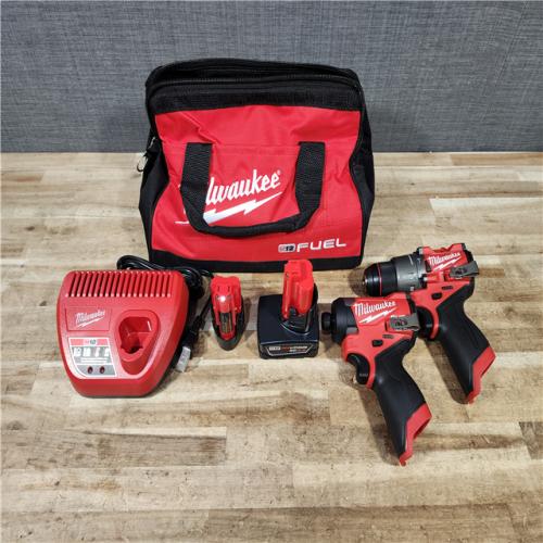 HOUSTON LOCATION - AS - IS Milwaukee FUEL 12-Volt Lithium-Ion Brushless Cordless Hammer Drill and Impact Driver Combo Kit