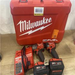 AS-IS Milwaukee FUEL 18V Lithium-Ion Brushless Cordless Hammer Drill and Impact Driver Combo Kit