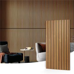 Phoenix NEW Art3dwallpanels 0.83 in. x 2 ft. x 4 ft. Dark Oak Slat MDF Acoustic Decorative Wall Paneling  3D Sound Absorbing Panel(372 sq. ft./12 Case)