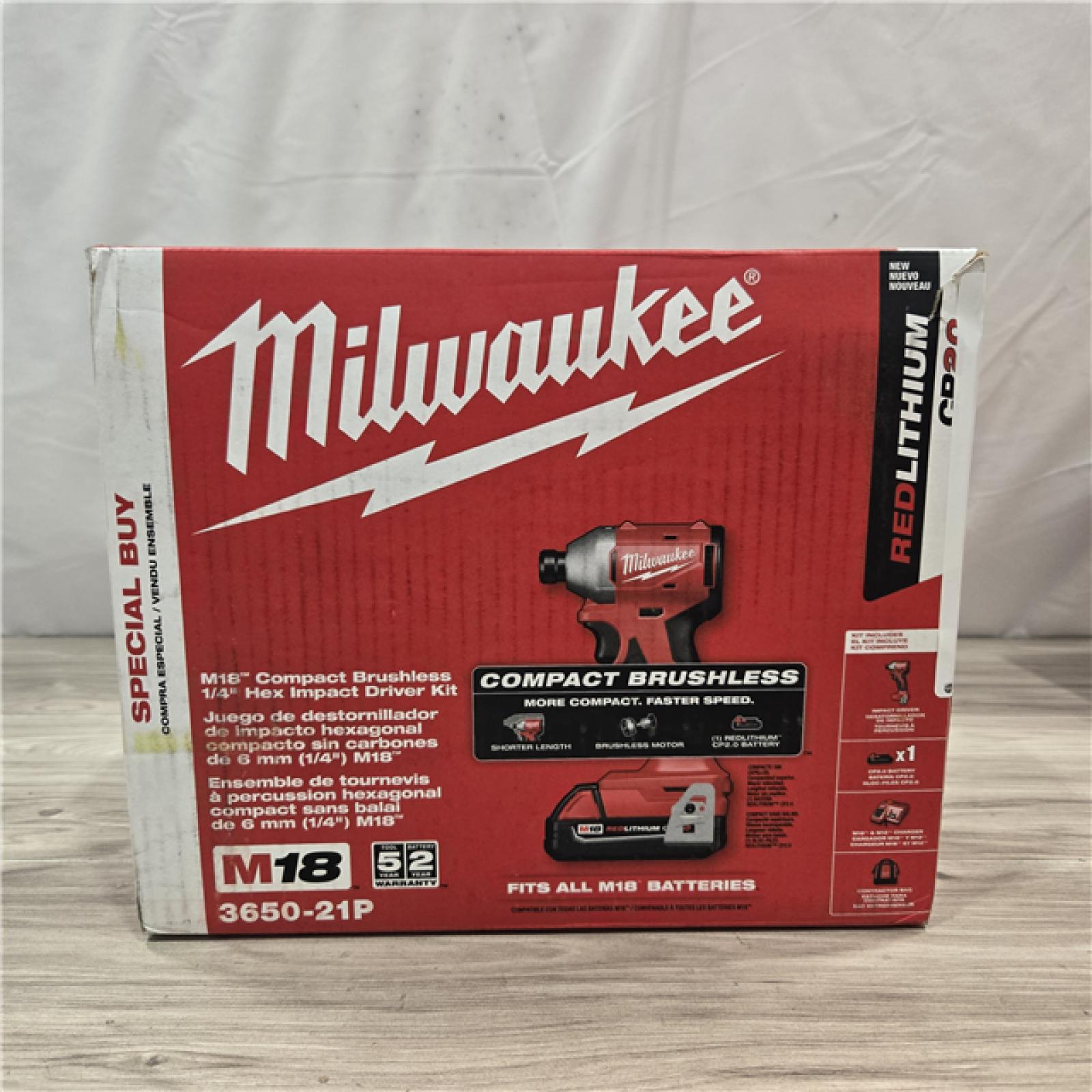 NEW! - Milwaukee M18 Compact Brushless 1/4  Hex Impact Driver Kit