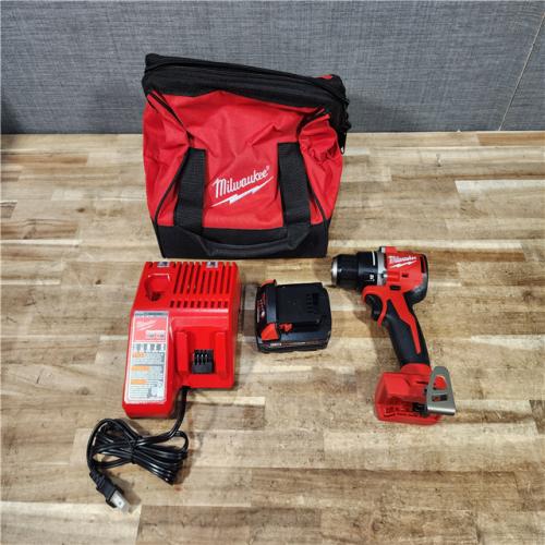 HOUSTON LOCATION - AS - IS Milwaukee 18V Lithium-Ion Brushless Cordless 1/2 in. Compact Drill/Driver with kit