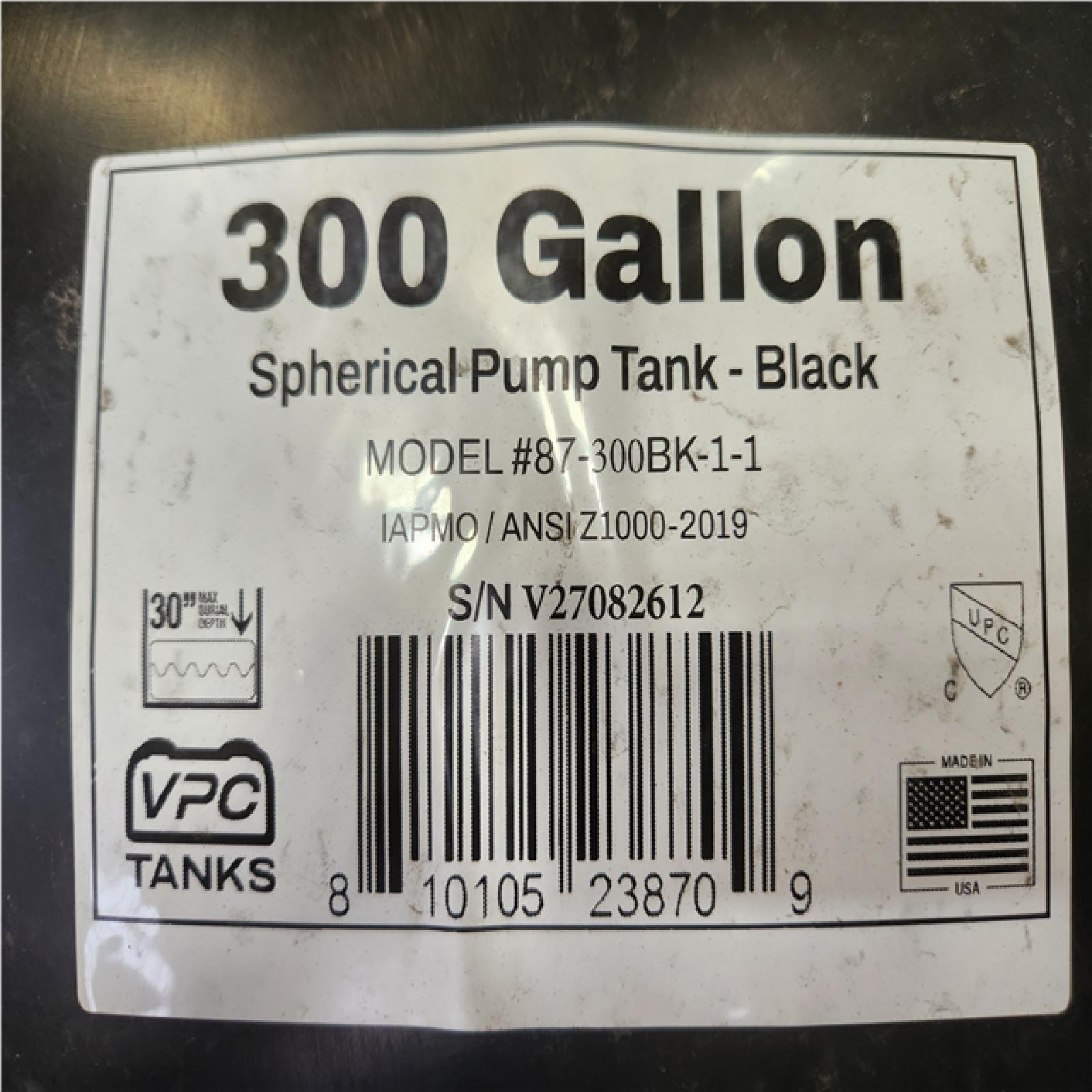 Phoenix LIKE NEW VPC 300 Gal. Black Polyethylene Sphere Septic Tank