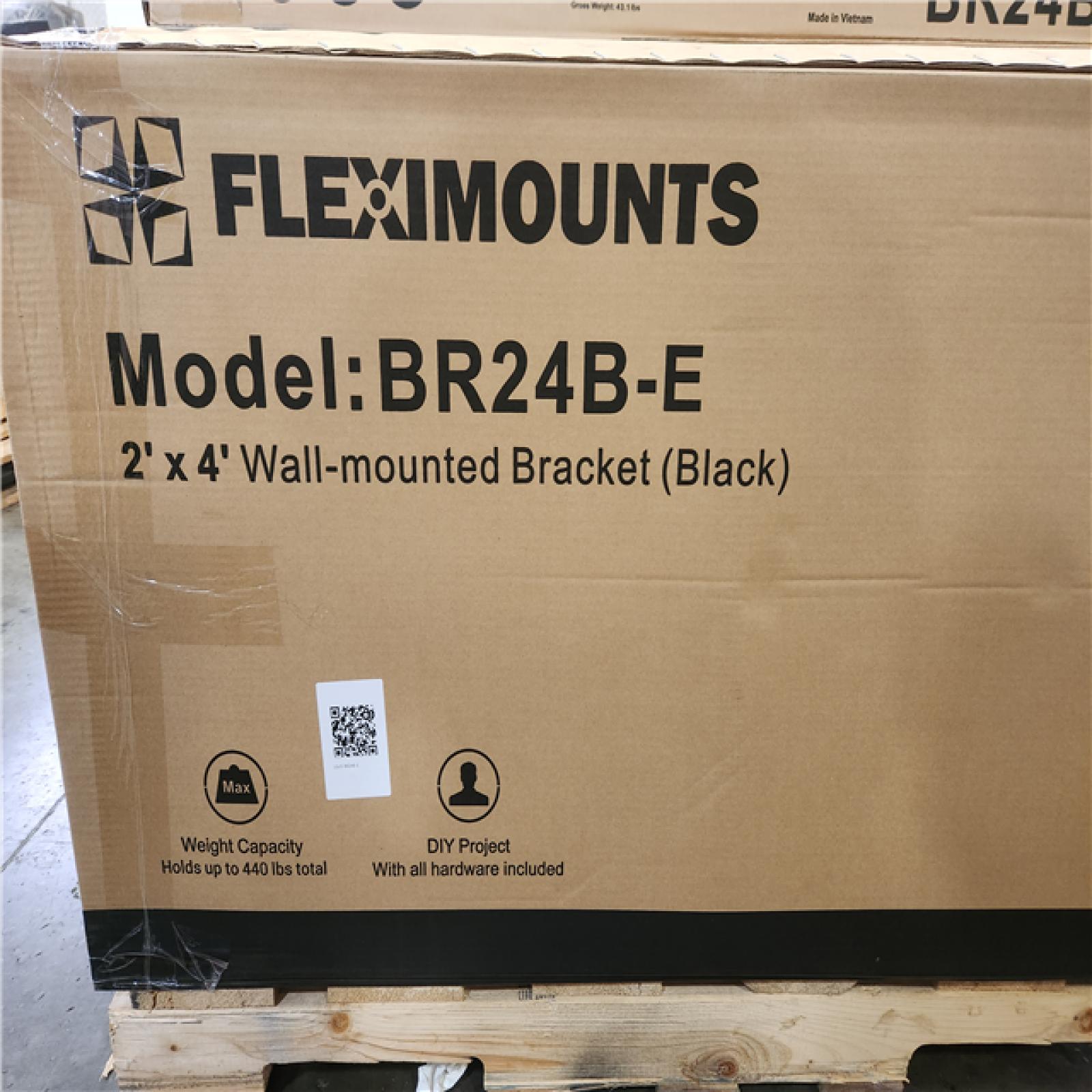Phoenix NEW FLEXIMOUNTS 24 in. x 48 in. Heavy Duty Wall Shelf with Brackets in Black Pallet (12 Total (Retail Value $140 Each)