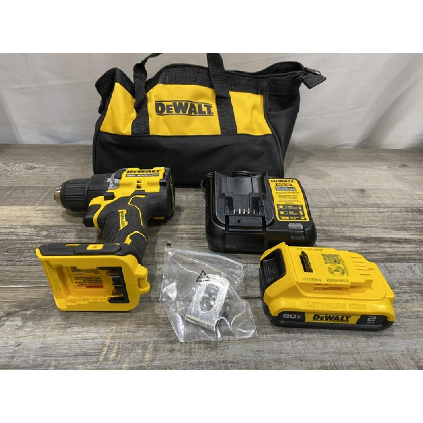 AS-IS DEWALT Atomic 20V Lithium-Ion Cordless Compact 1/2 in. Drill/Driver Kit