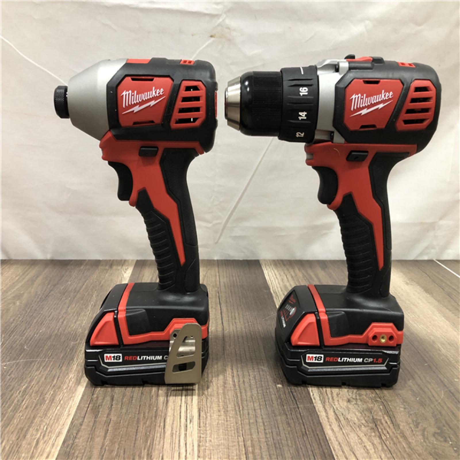 AS-IS Milwaukee 18V Lithium-Ion Cordless Drill Driver/Impact Driver Combo Kit